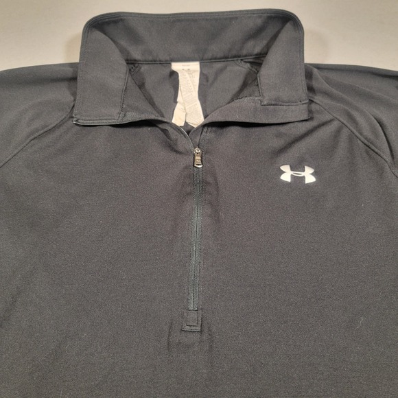 Under Armour Pullover Jacket Women's XL Black Quarter Zip Athletic Warm Up - Picture 1 of 11